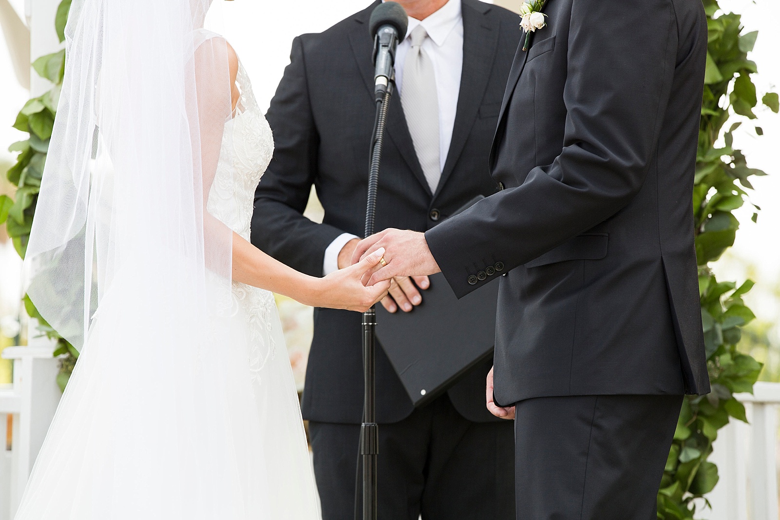 emotional wedding ceremony at Huntington Beach by Randi Michelle Photography