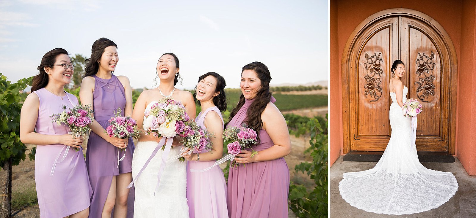 bride with bridesmaids before Falkner Winery wedding day photographed by Randi Michelle Photography