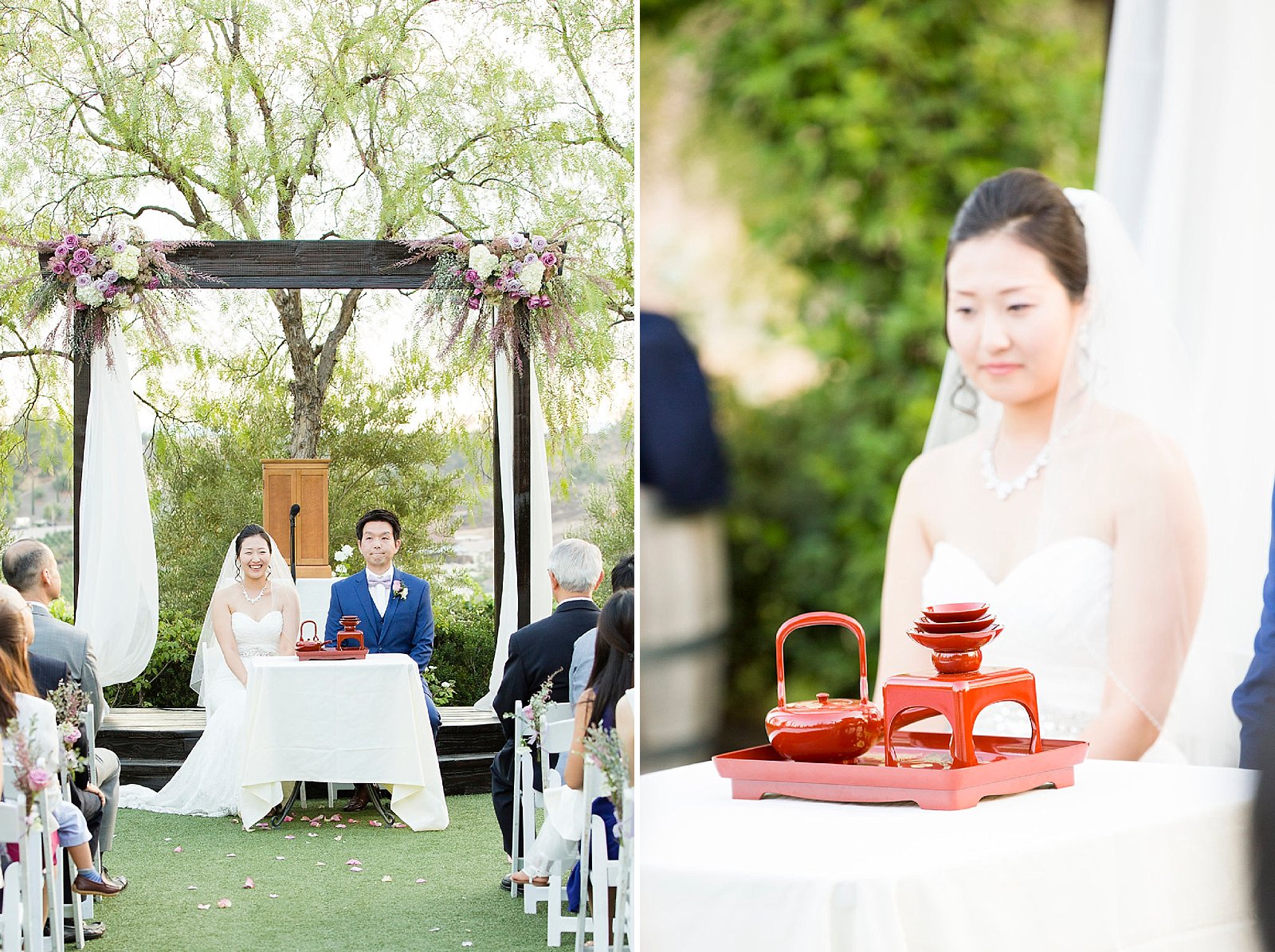 Randi Michelle Photography photographs sake exchange during wedding ceremony