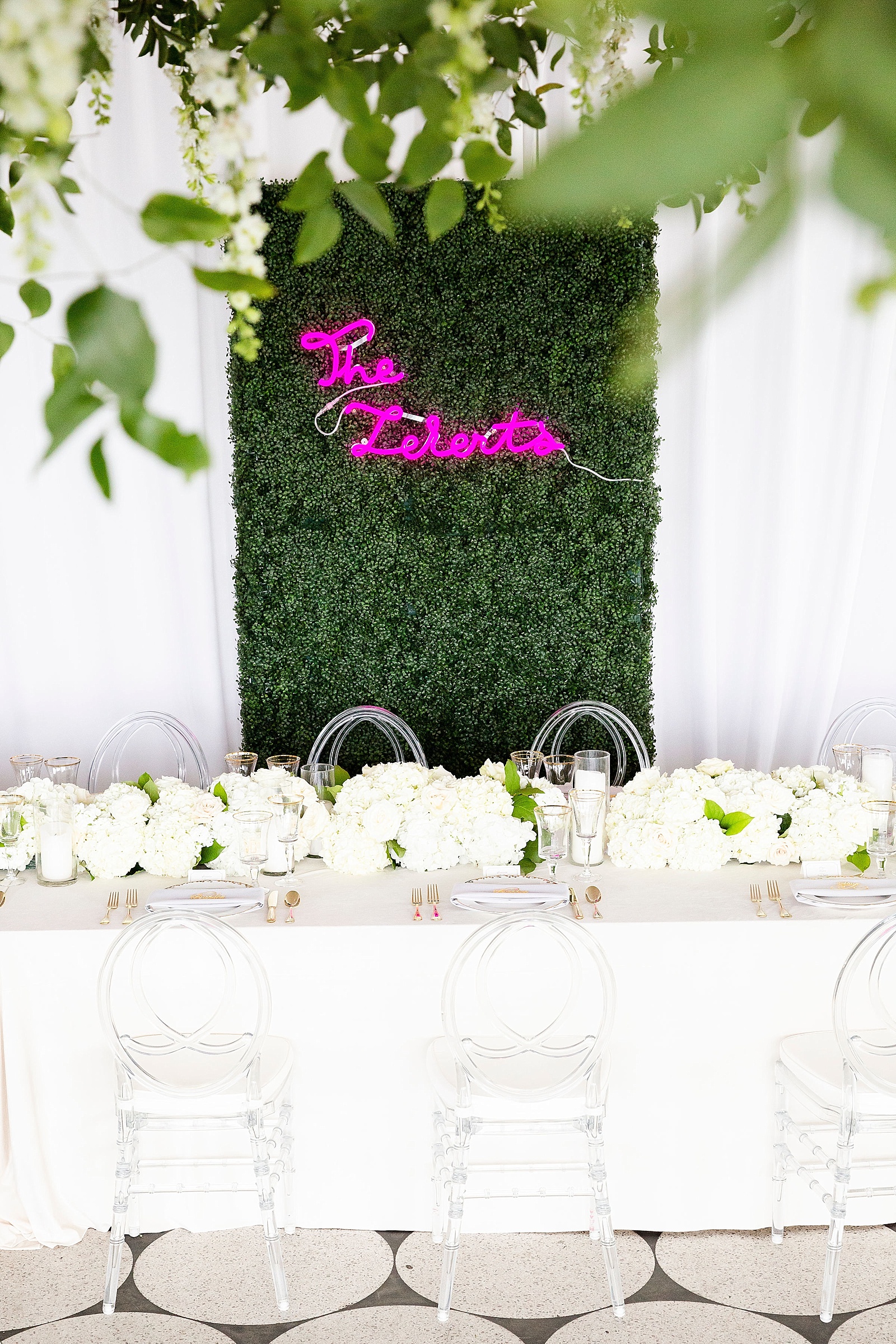 reception floral displays photographed by Randi Michelle Photography