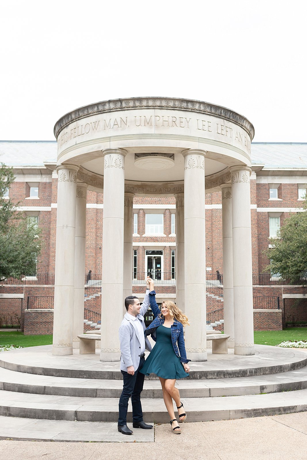 engagement portraits at SMU with Dallas TX wedding photographer Randi Michelle Photography