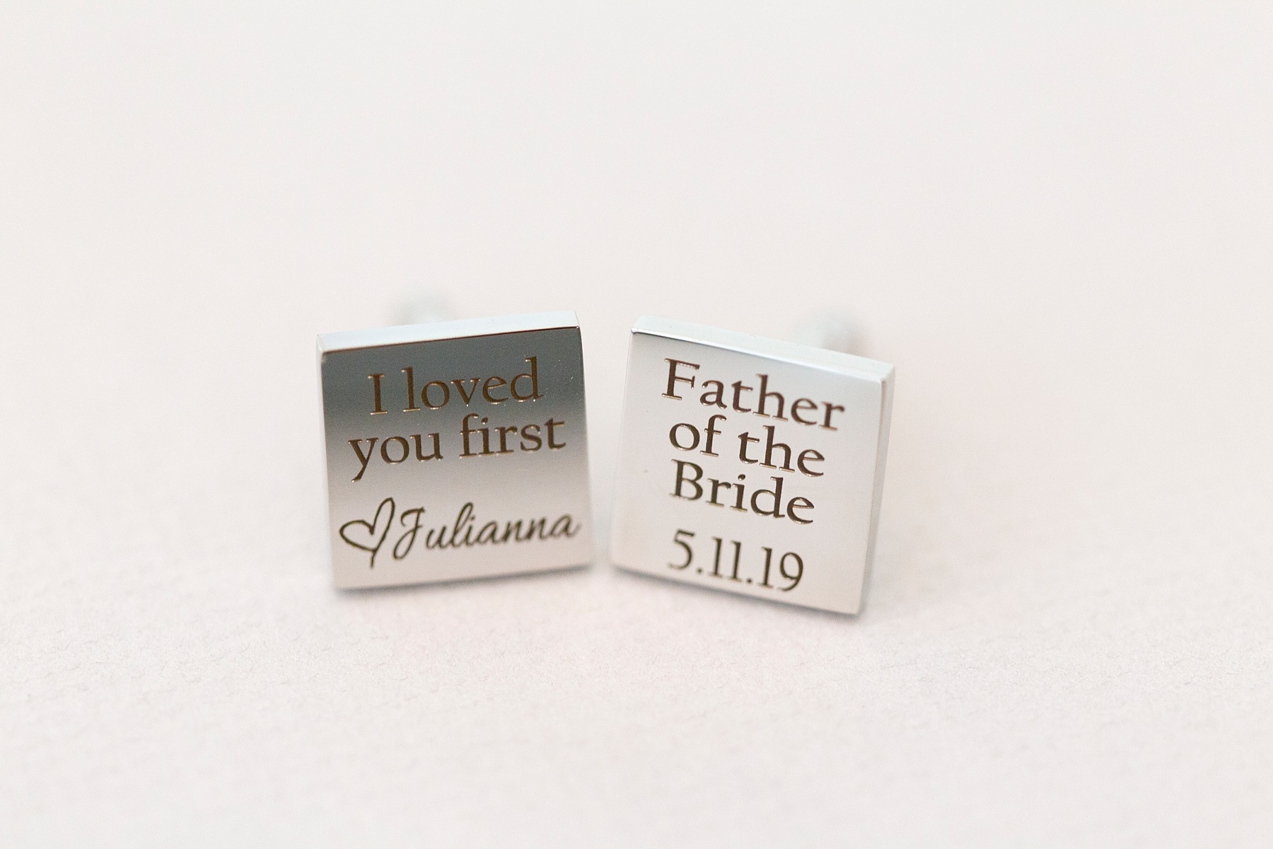 cufflinks for dad from bride photographed by Randi Michelle Weddings