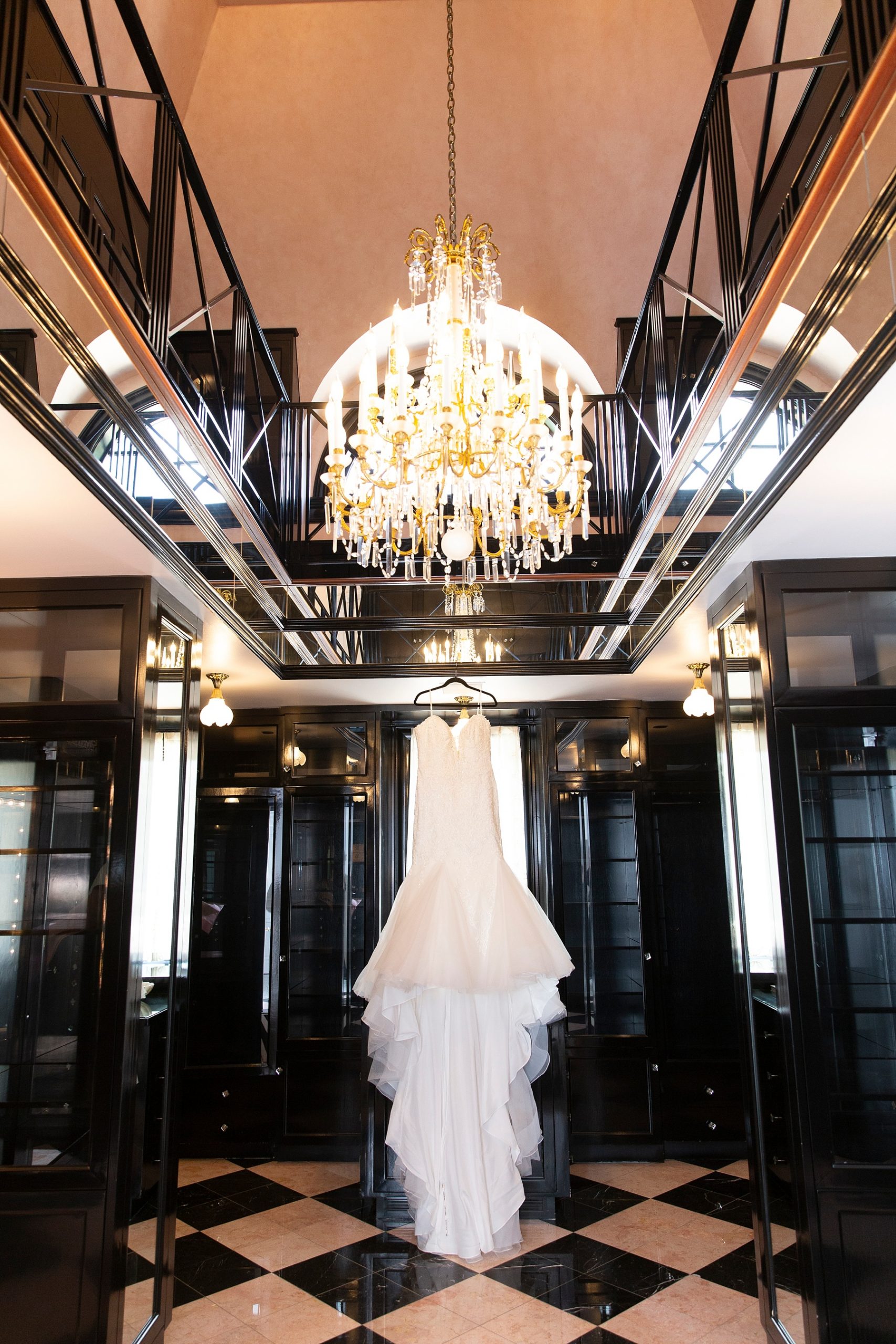 bride's dress hangs in The Olana photographed by Randi Michelle