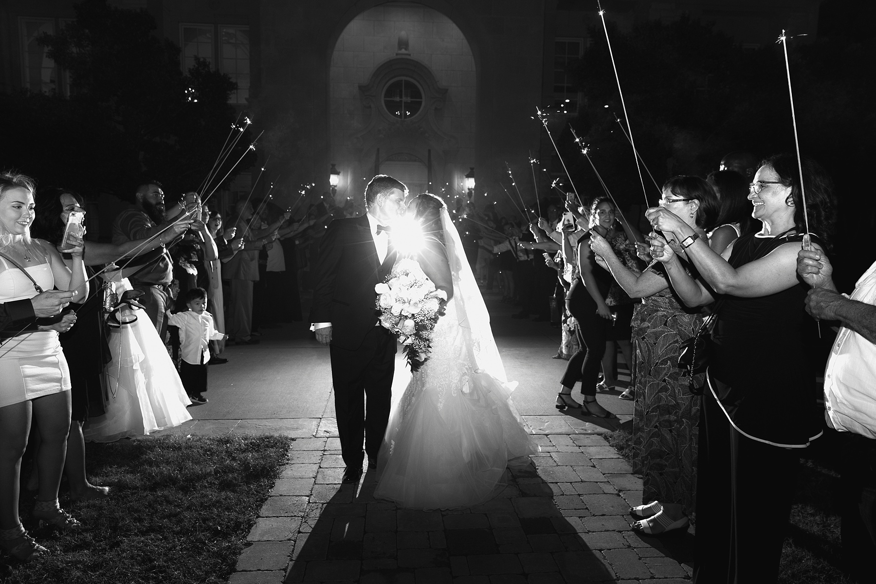sparkler send off at the Olana photographed by Randi Michelle Weddings