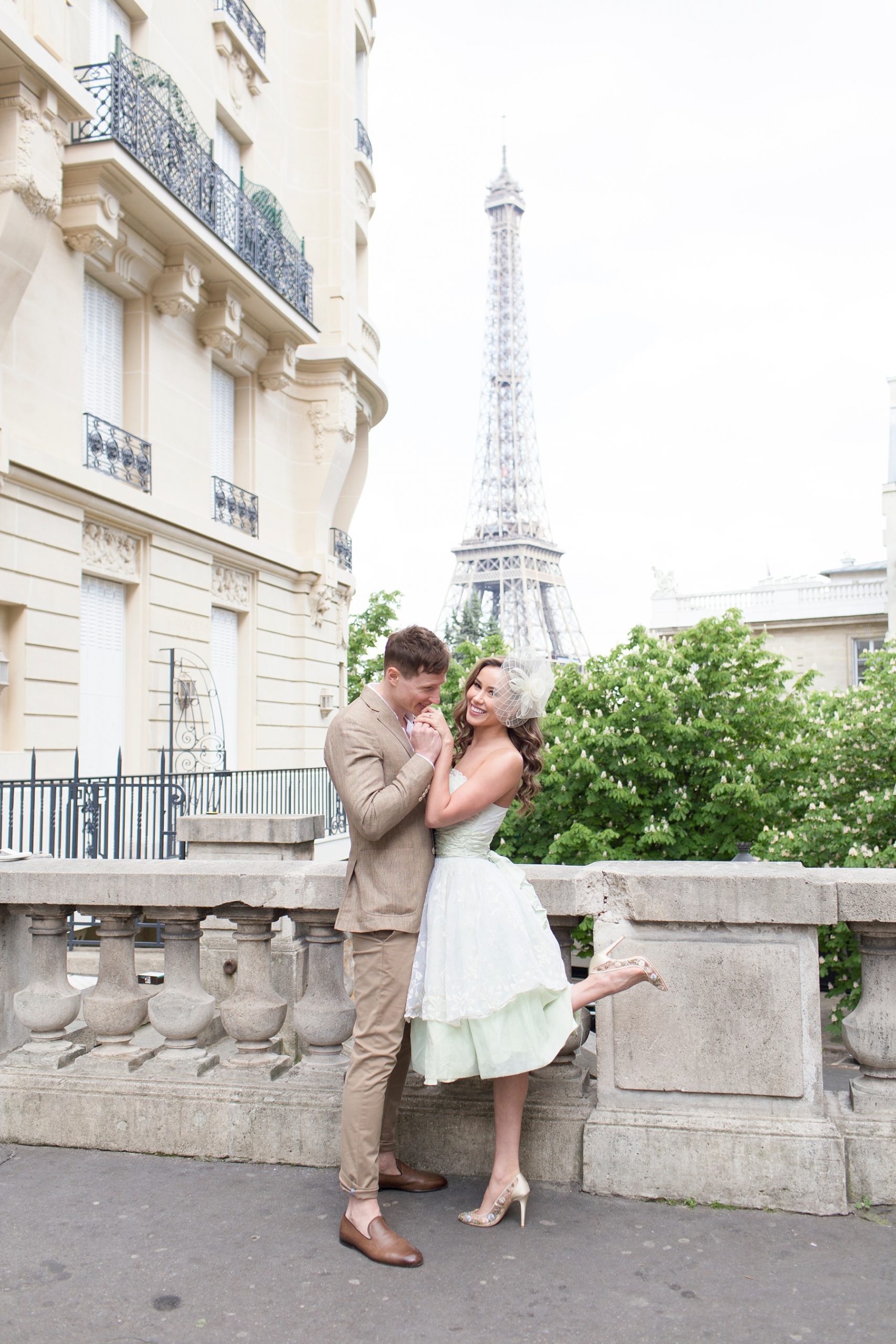 Paris France engagement portraits with Randi Michelle, destination wedding photographer