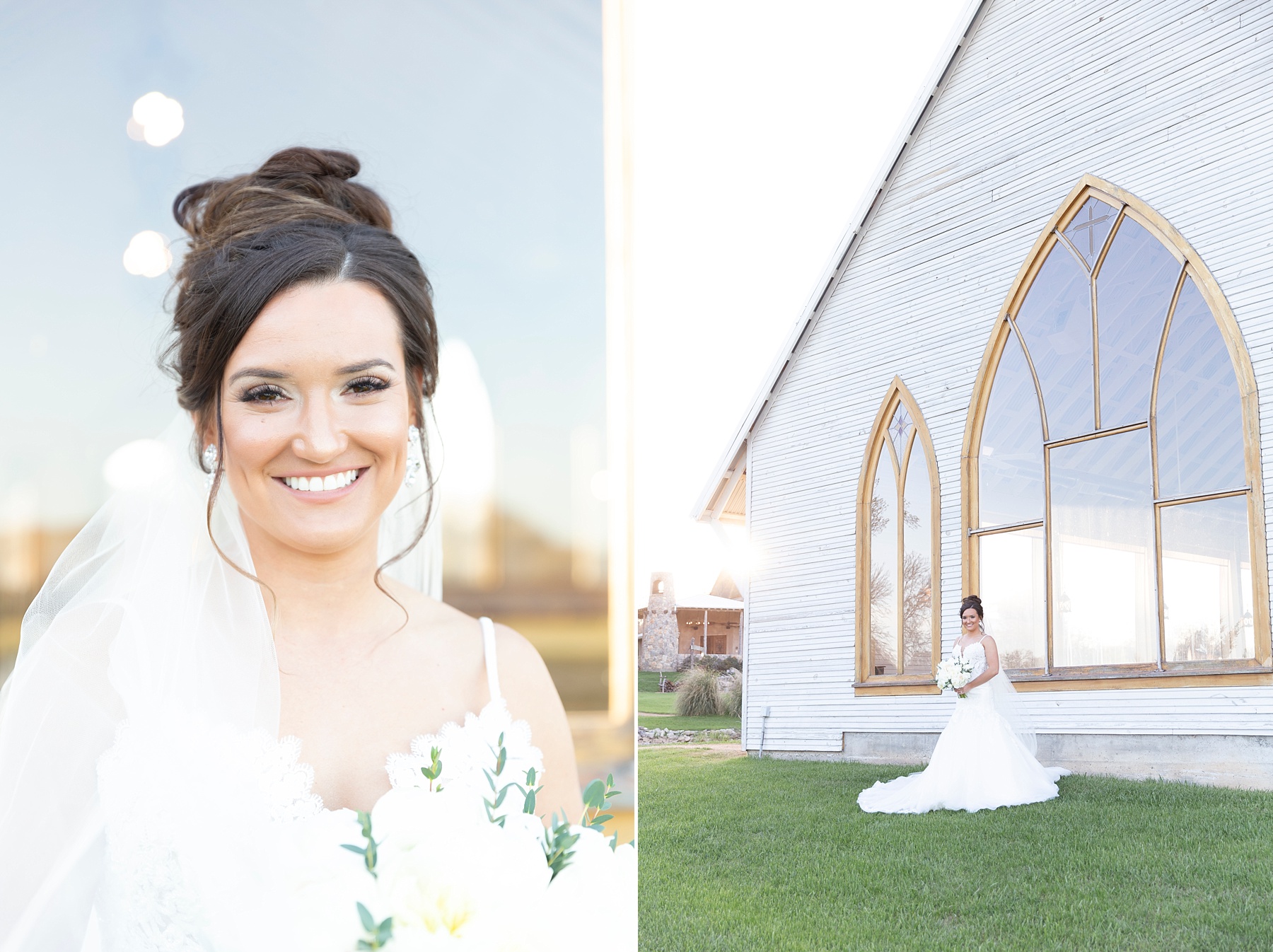Texas bridal portraits at vintage chapel on the Brooks at Weatherford by Randi Michelle