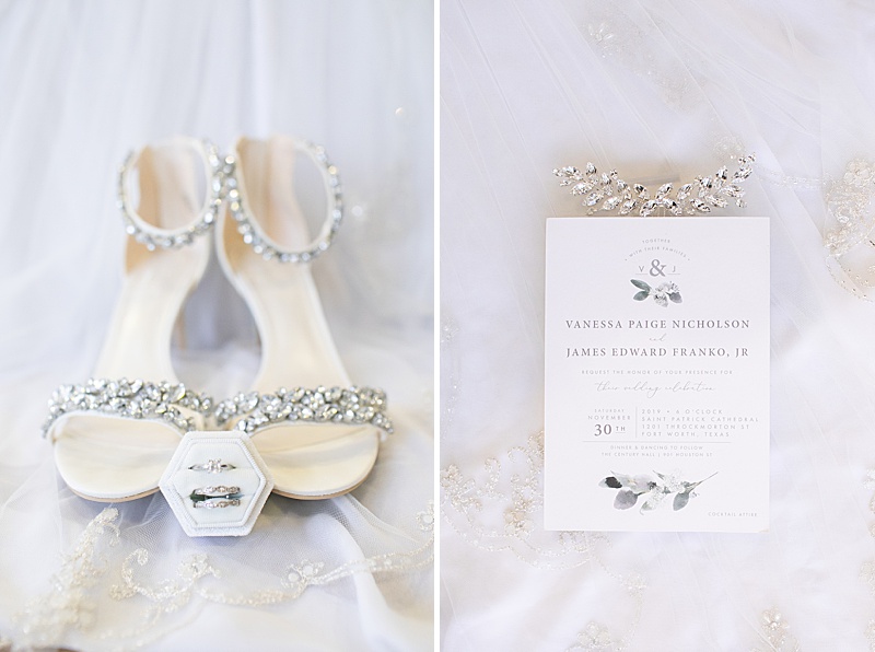 classic wedding details for the bride