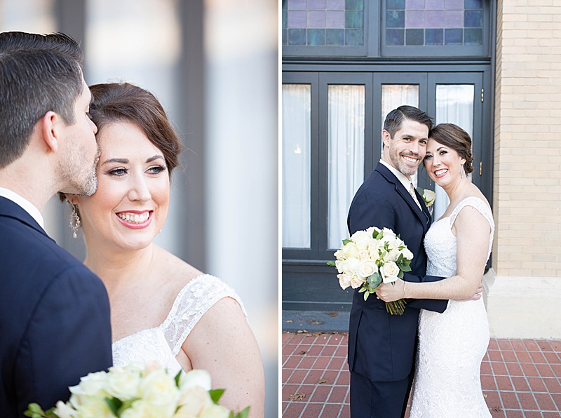 bride and groom portraits in Fort Worth before Century Hall wedding