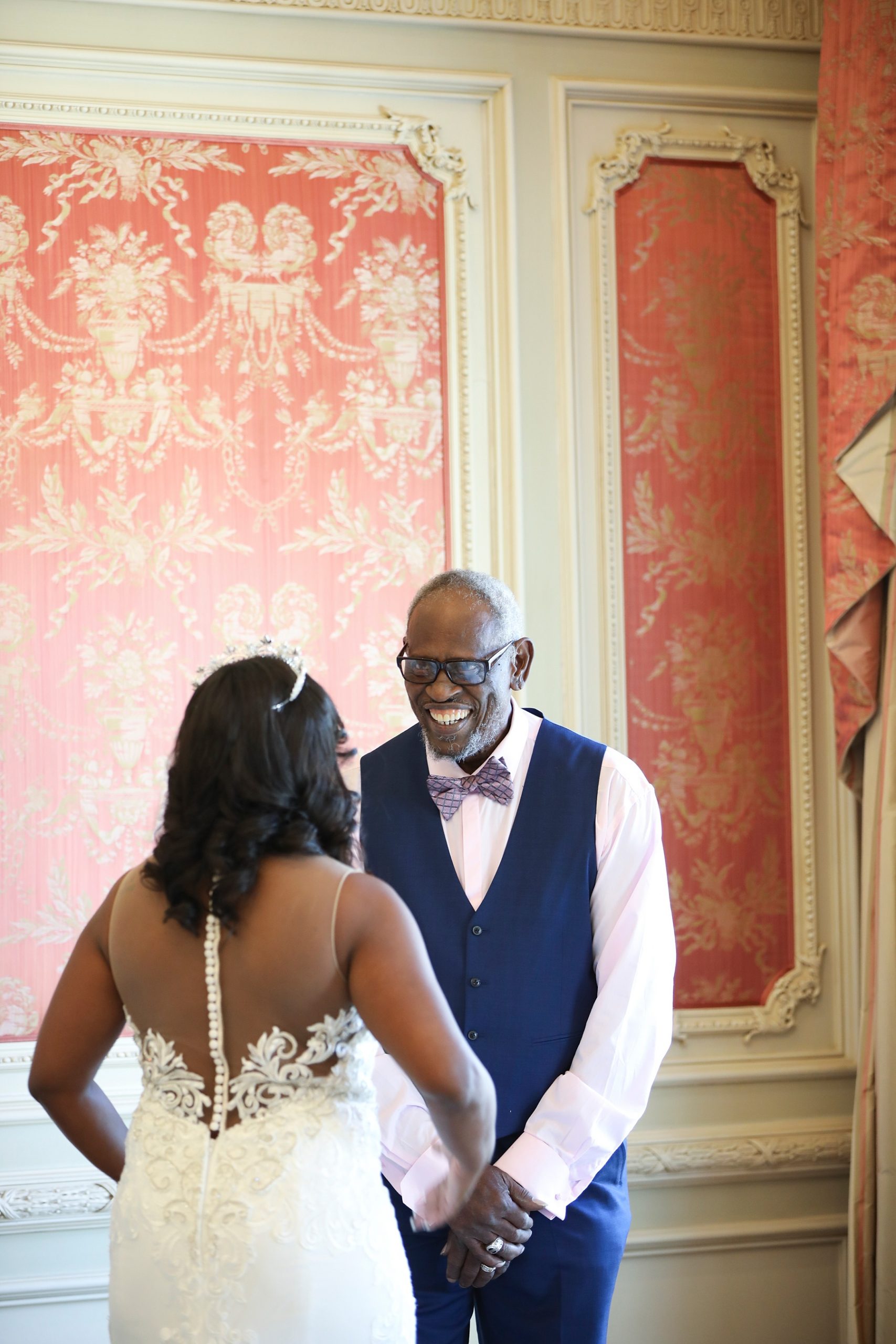 father's first look with bride at The Olana