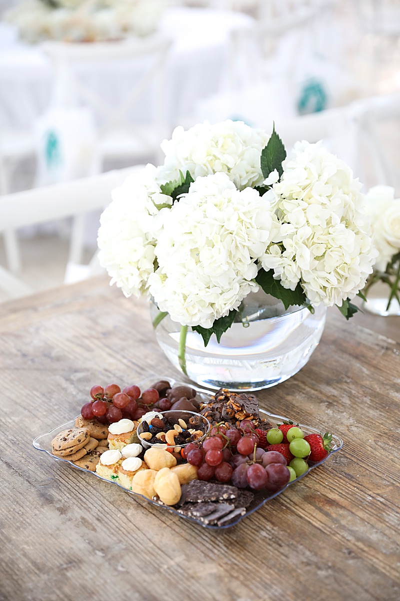 centerpieces and snacks for Bochy's Place Gala