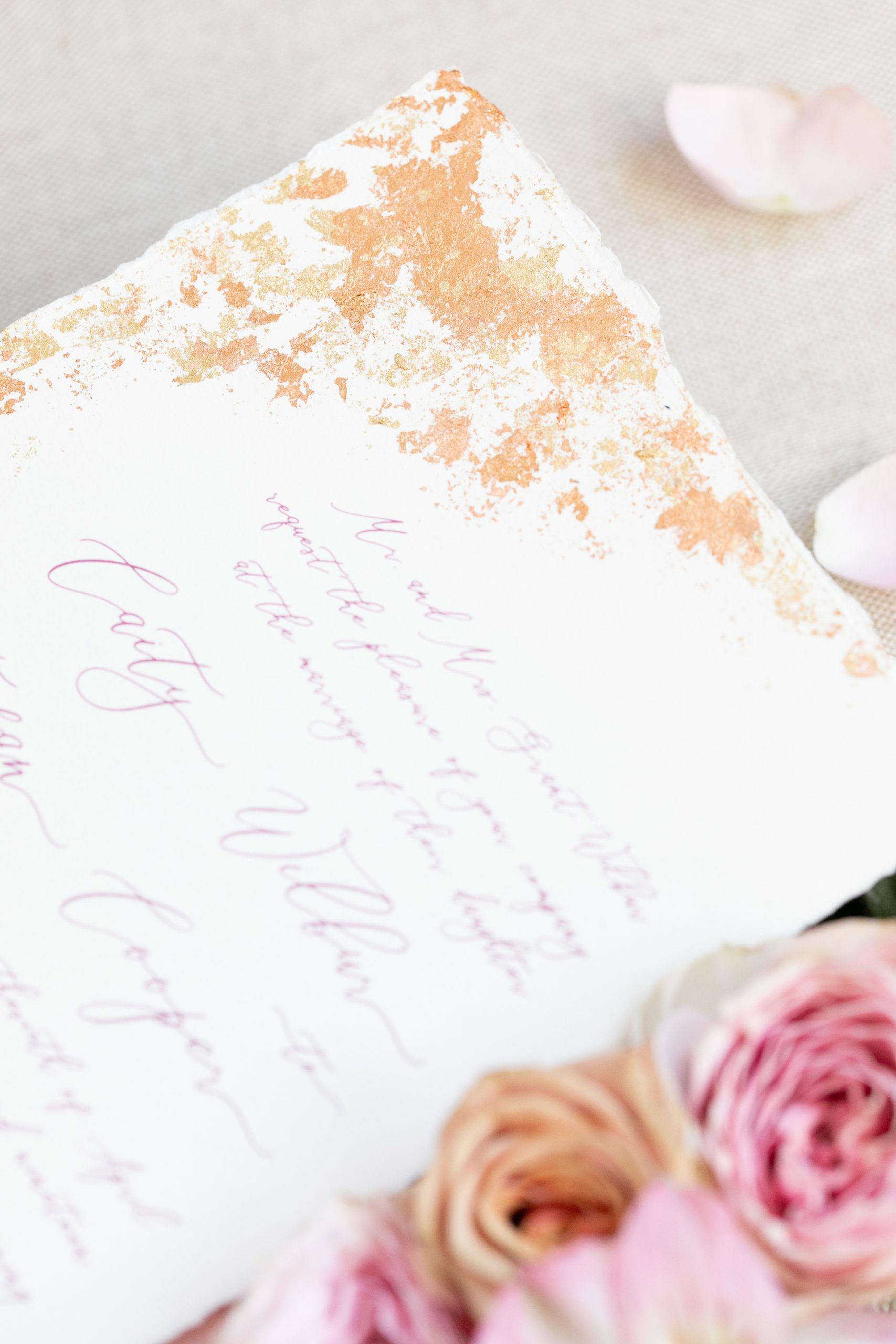 gold foil wedding stationery by Brown Fox Creative