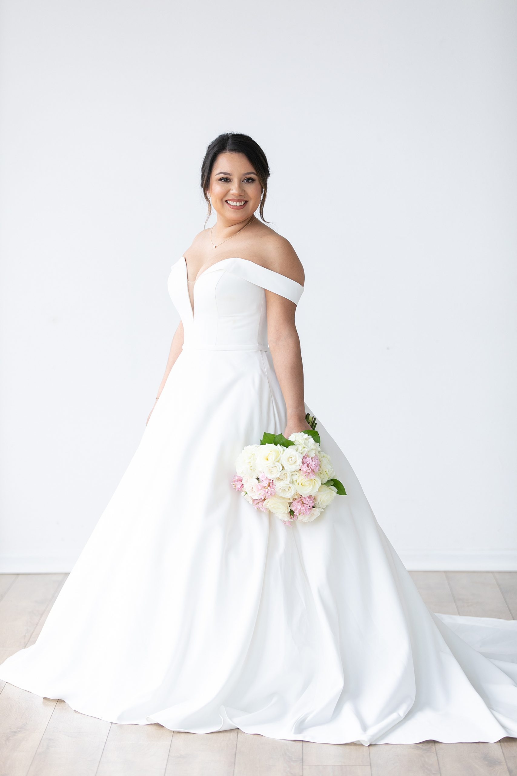 Dallas bride in modern wedding dress for bridal portraits