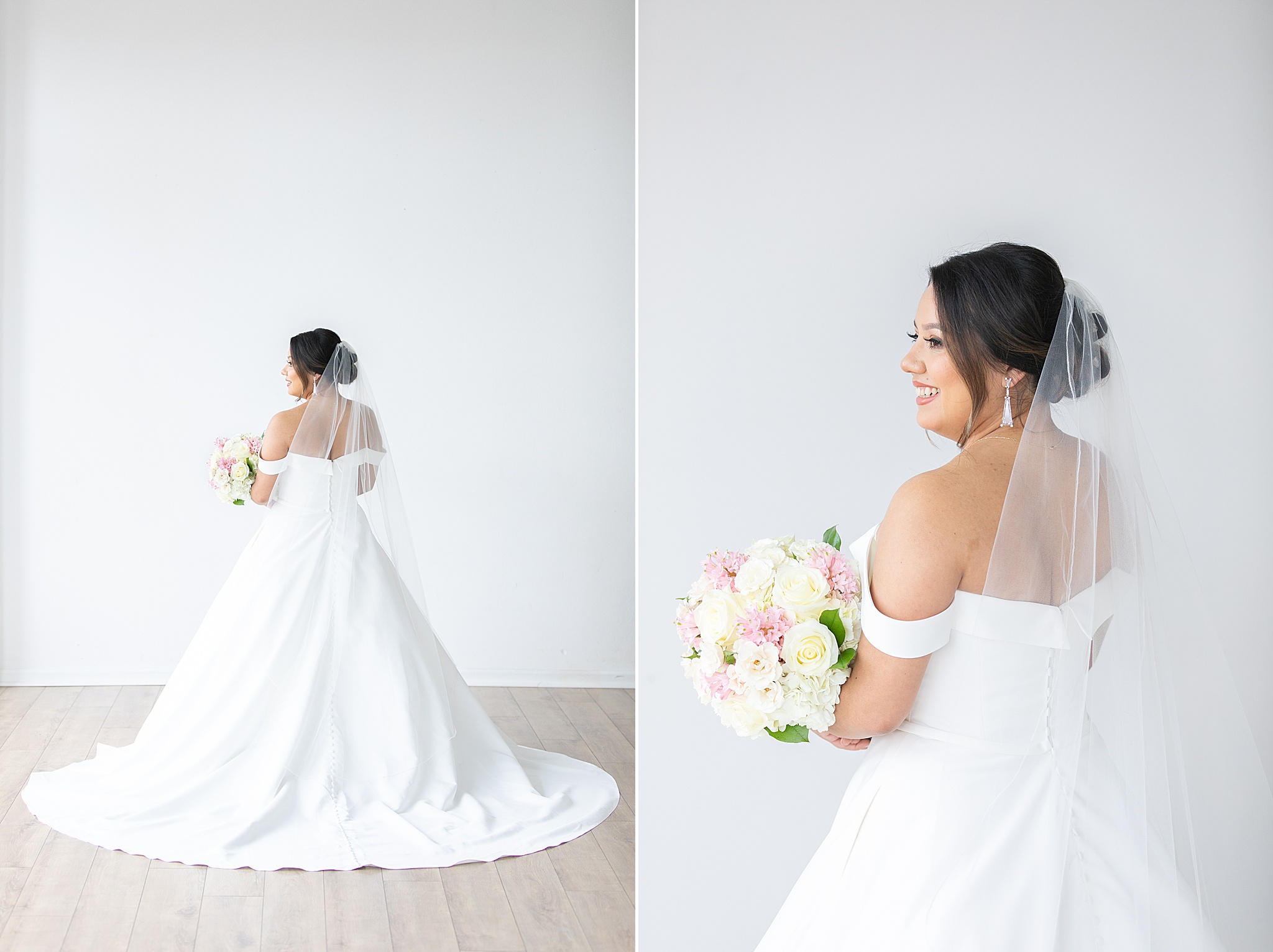Dallas bridal session with dress and veil
