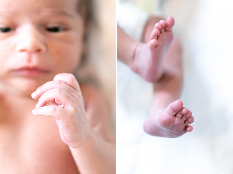 newborn baby's small hands and feet photographed by Randi Michelle Cinema + Video