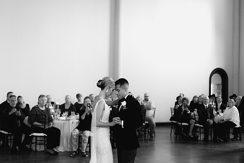 bride and groom dance at TX wedding reception