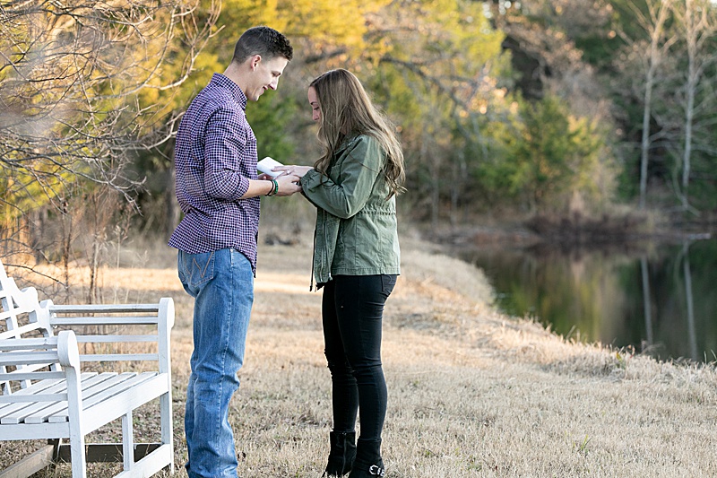 proposal along the lake at The French Farmhouse