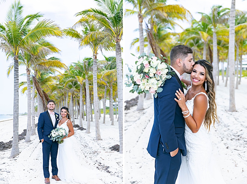 Cancun beach wedding portraits in Mexico