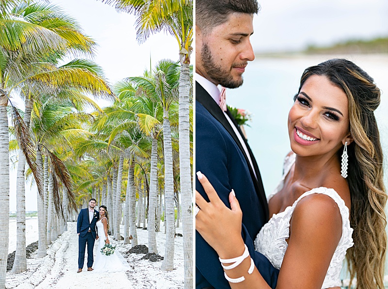 Beach wedding portraits in Cancun Mexico