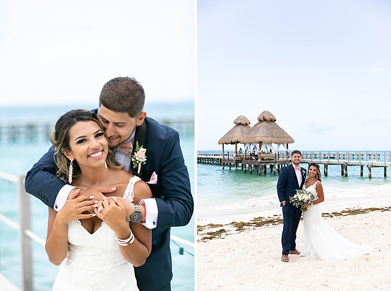 Cancun Mexico wedding portraits on beach