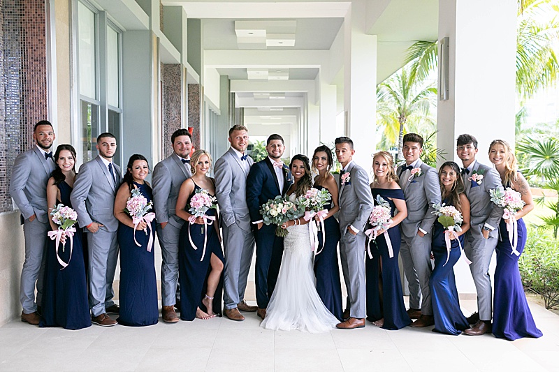wedding party portraits in the RIU hotel