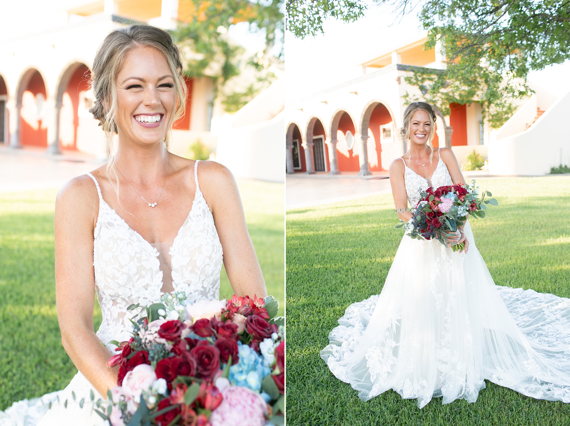 bride laughs during Fort Worth TX bridal portraits