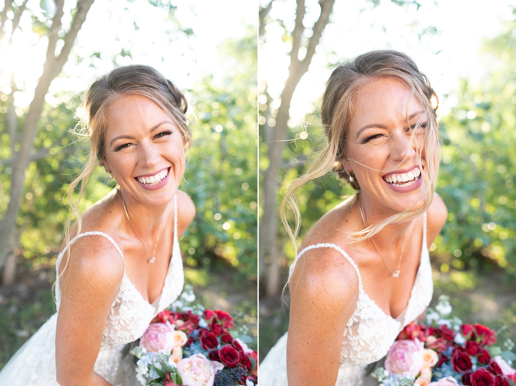 bride laughs during Stoney Ridge Villa bridal portraits